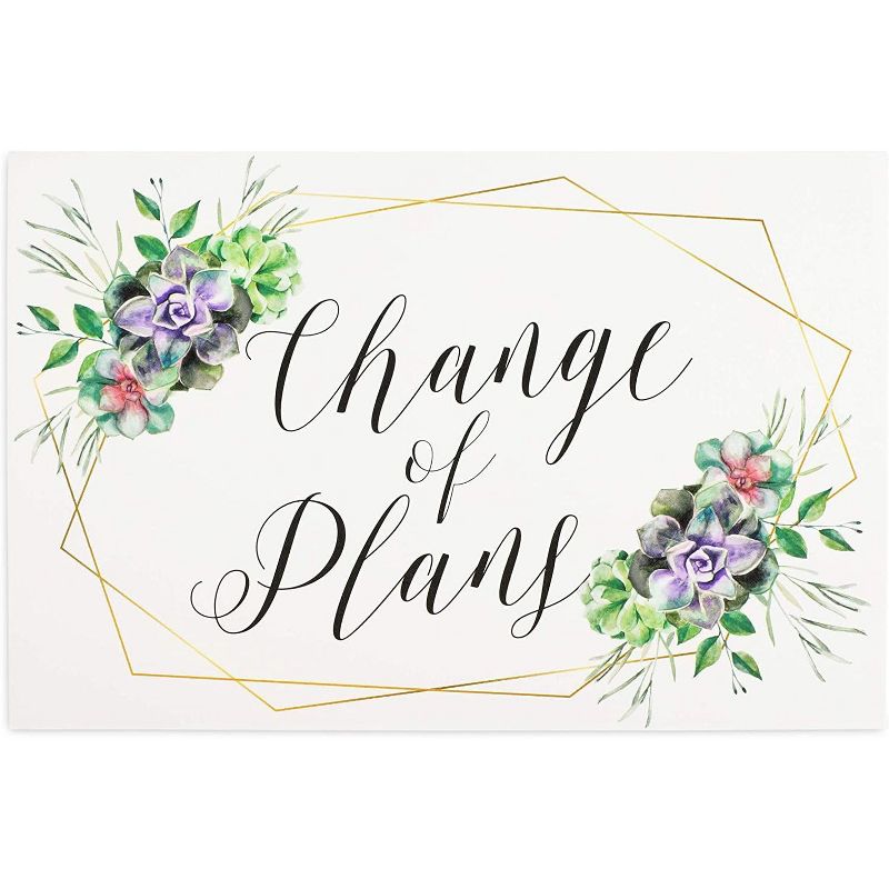 Pipilo Press 48-Pack Change of Plans Postcard, Floral Event Postponement Cards (6 x 4 In)