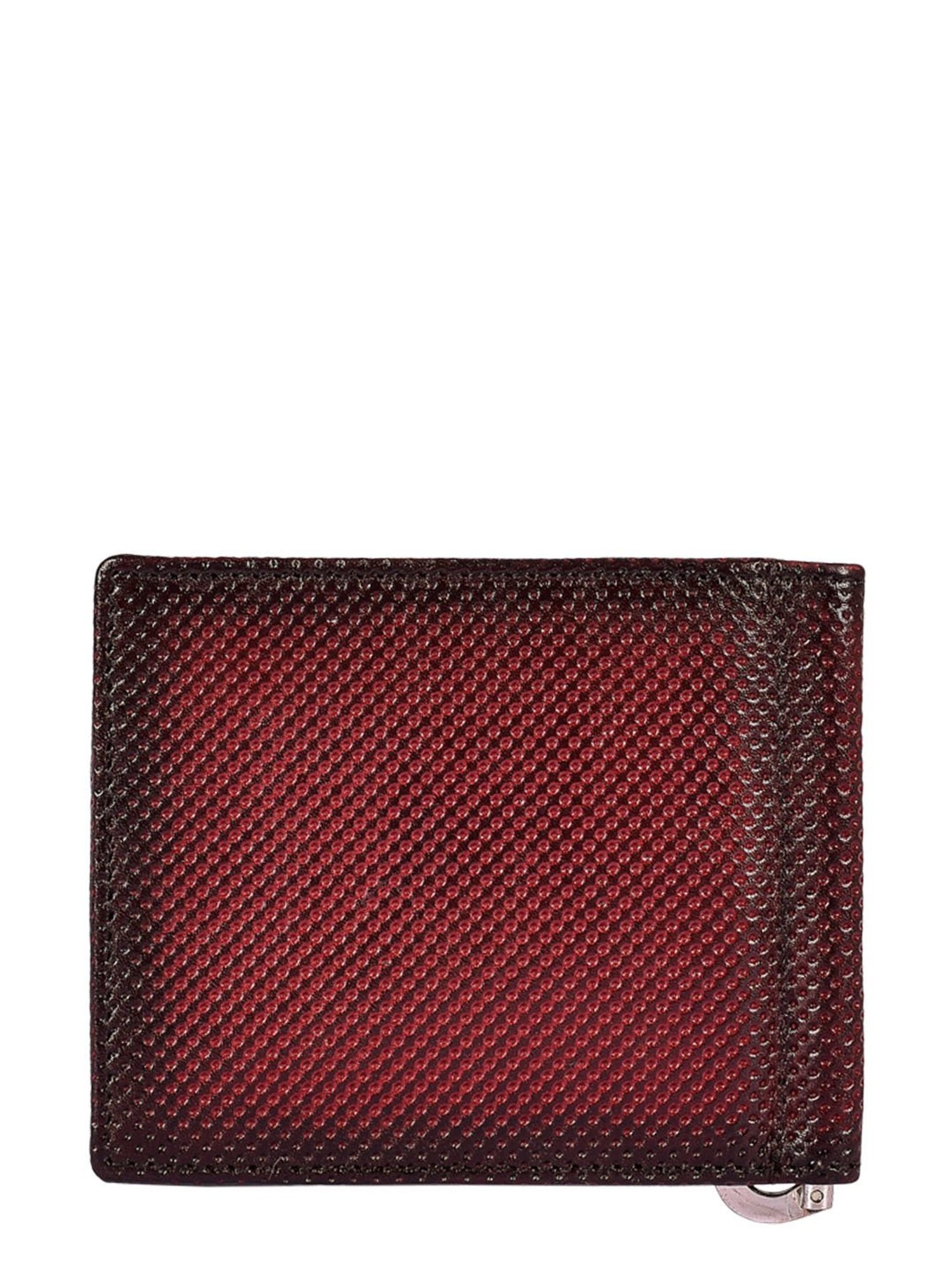 Eske Maroon Textured Money Clip Wallet for Men
