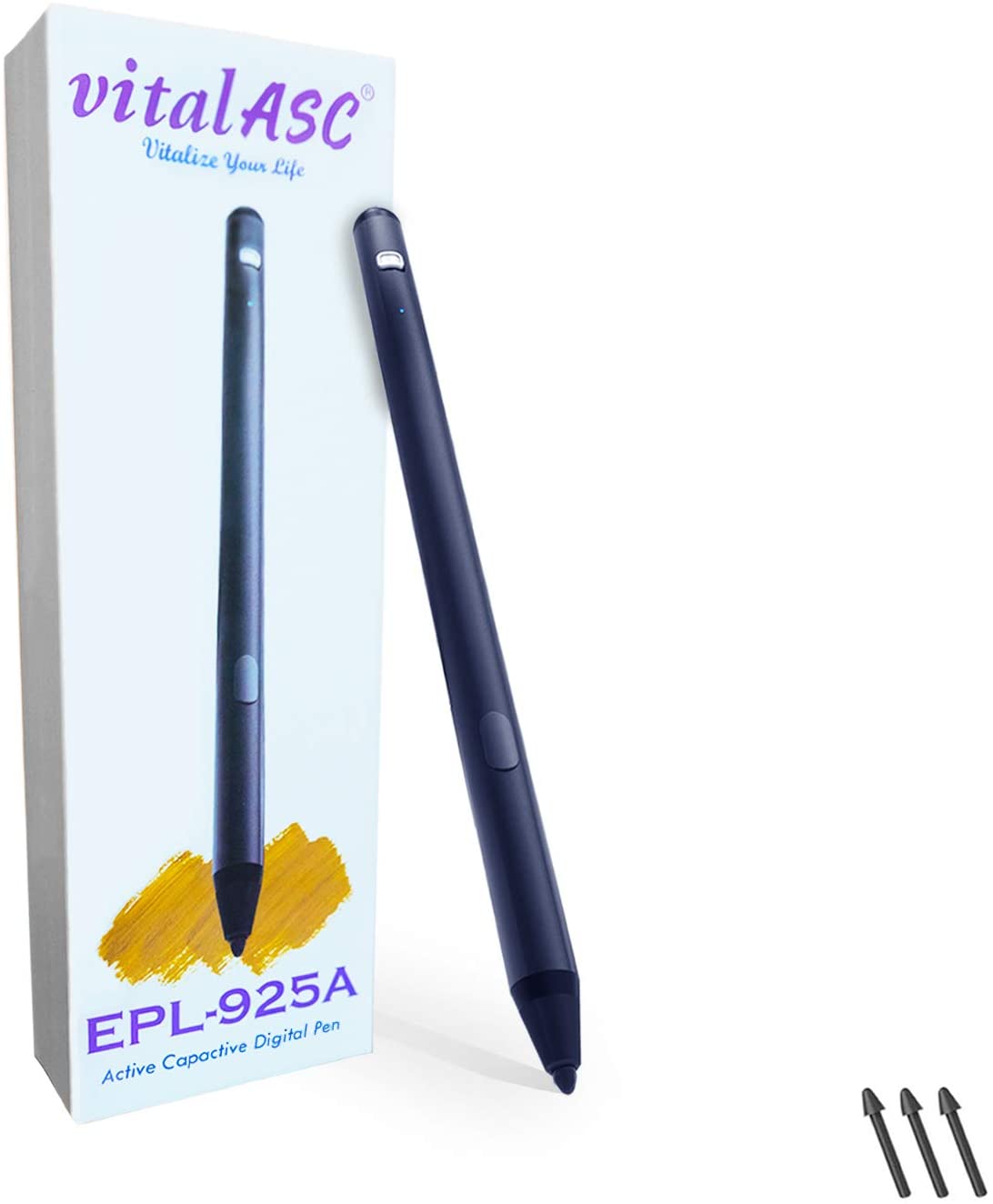 Stylus Pen Compatible with Apple iPhone and iPad (Regular/Pro/Mini), Android, and Google Pixel, Chuwi H2 with Gain Adjust Switch, Active Digital Dual Long Pen  (Black) EPL925