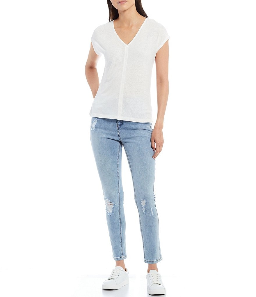 A Loves A Cap Sleeve V-Neck Knit T-Shirt