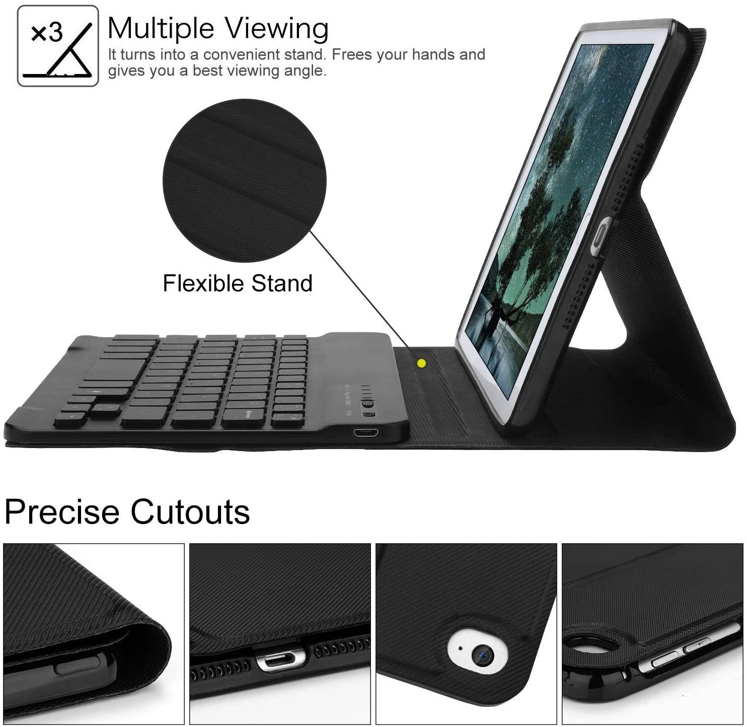 iPad Keyboard Case for iPad Mini 5 (5th Gen 2019)/iPad Mini 4/3/2/1,IVEOPPE iPad Keyboard Case 7 Colors Backlight Bluetooth Keyboard for iPad Magnetic Cover Auto Sleep/Wake Smart Function