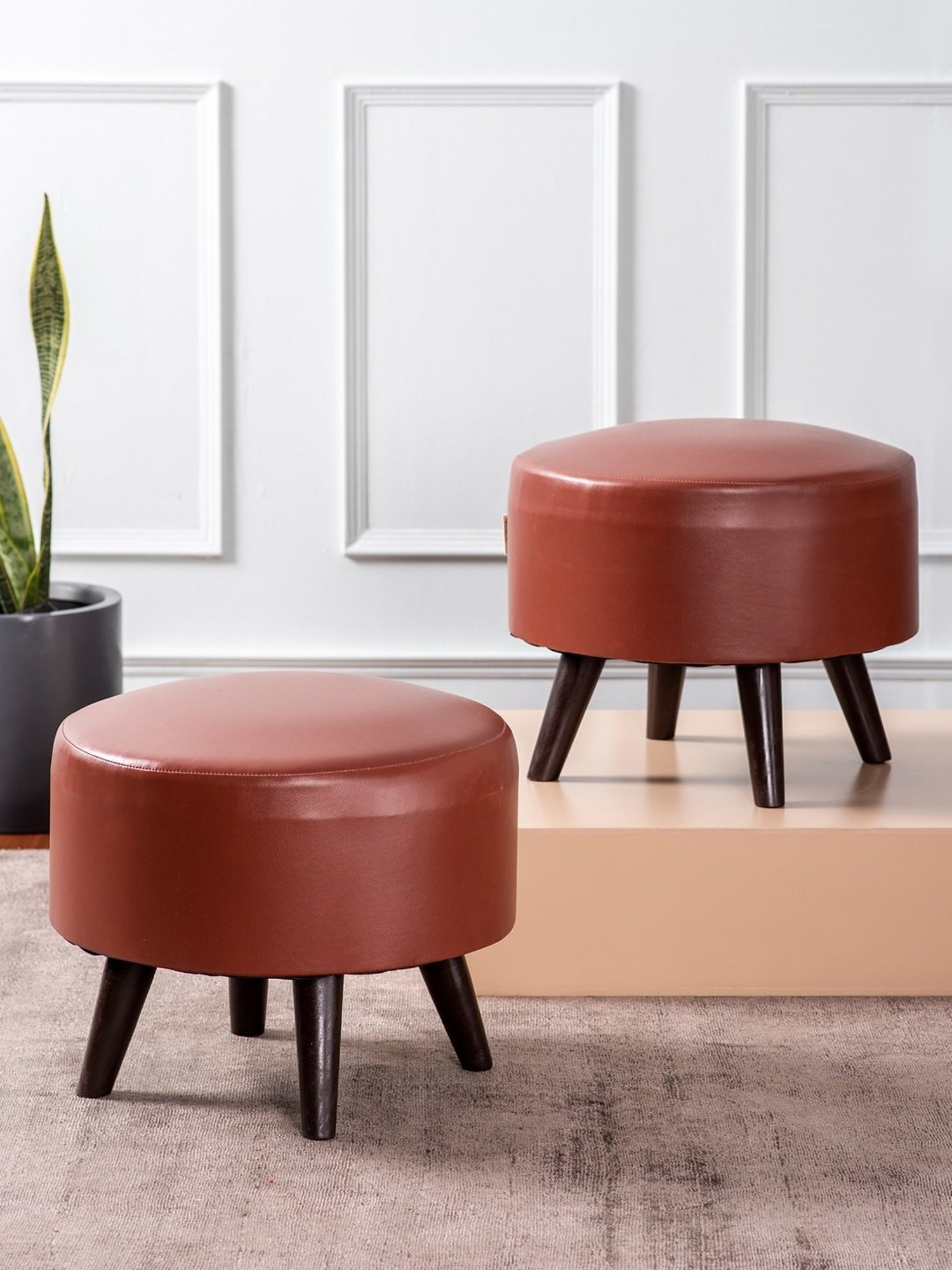 Chumbak Spring Marigold Floral Green Mango Wood Modern Trunk Storage Ottoman