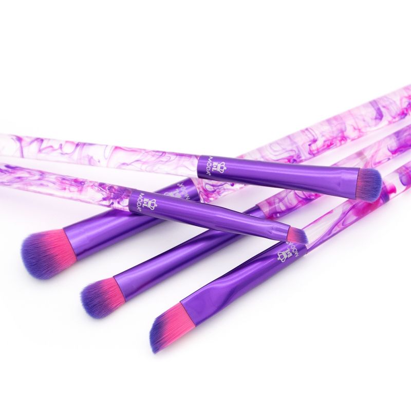 MODA Brush Purple Smoke Show 5pc Eye Makeup Brush Set, Includes - Domed Shadow, SM Shader, Triad Eye, and Angle Liner Brushes