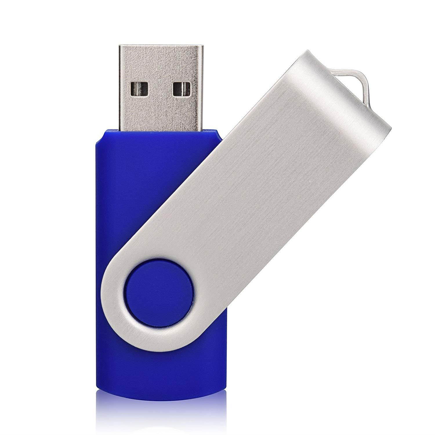 K&ZZ 32GB USB Flash Drive Swivel Memory Stick Fold Storage Thumb Stick 2Packs (Blue)