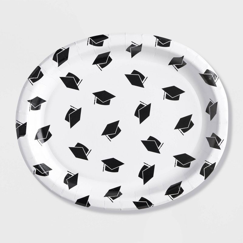 10ct 10" x 12" Oval Graduation Plate - Spritz™