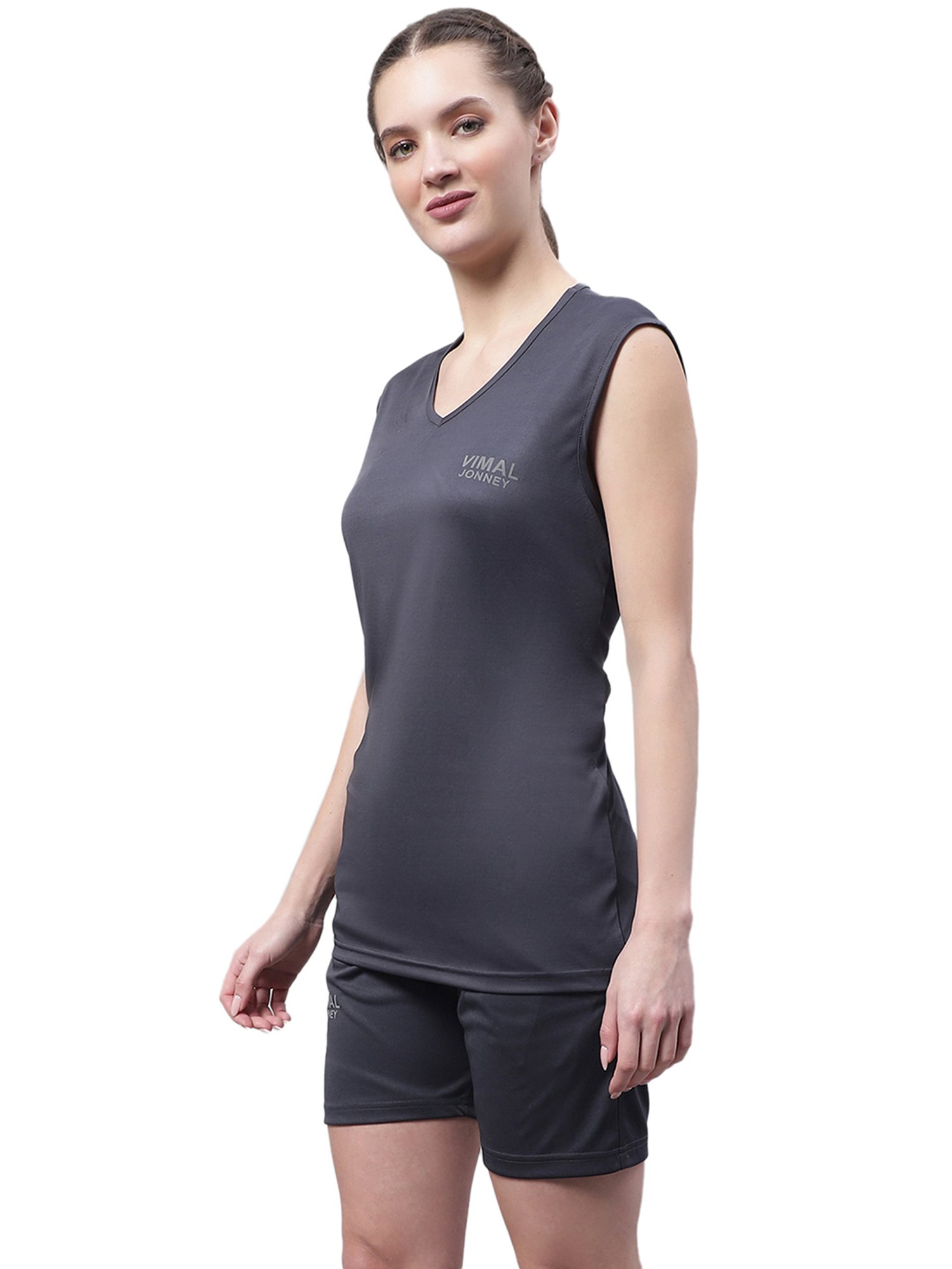 Vimal Jonney Grey T-Shirt With Shorts