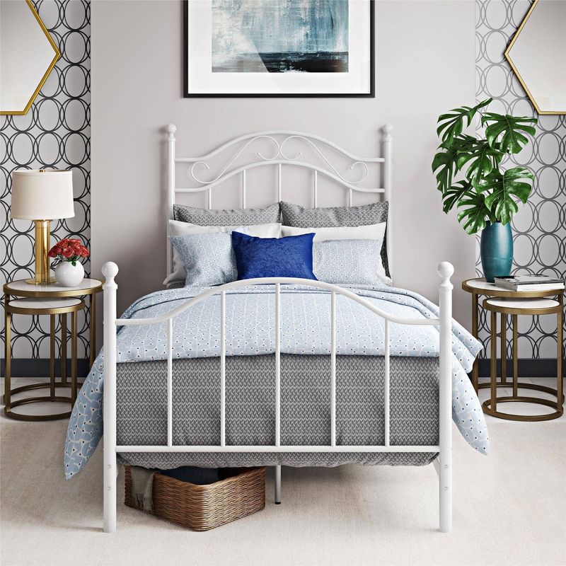 Twin Rozella Metal Bed White - Dorel Living