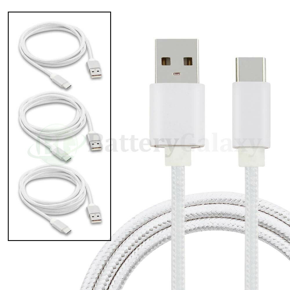 For  Galaxy A11 A01 A51 A71 Type-C 3/6/10 FT Charging Cable Charger WHITE