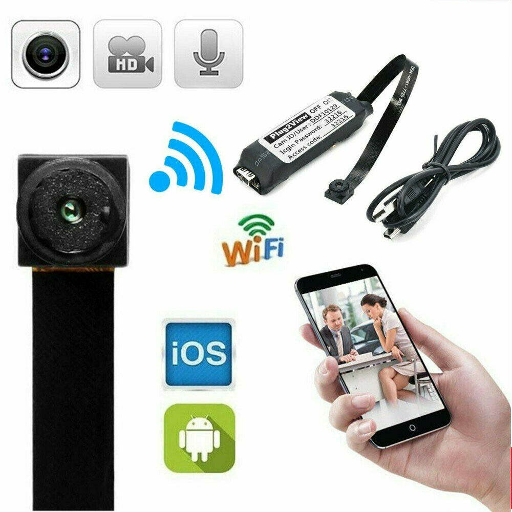 Spy Camera Module Wireless Hidden Camera WiFi Mini Cam HD 1080P DIY Tiny Cams Small Nanny Cameras Home Security Live Streaming Through Android/iOS App Motion Detection