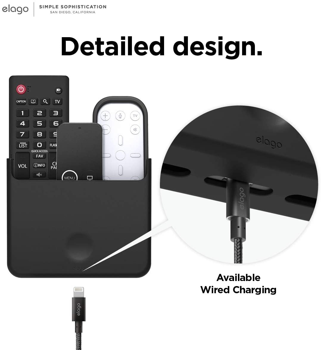 elago Universal Remote Holder Mount Compatible with Apple TV Remote Control and All Other Remote Controls [ Large ] - Gel Pad Included, Detailed Design