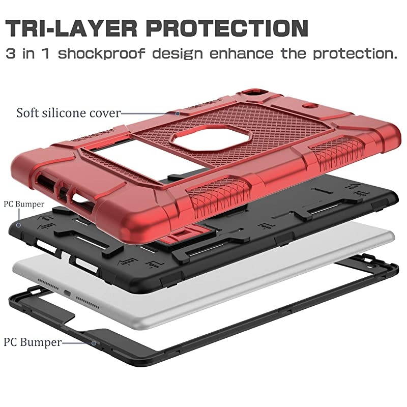 Case for iPad 8th Generation / iPad 7th Generation, Slim Heavy Duty Shockproof Rugged High Impact Protective Case for Kids with Stand for iPad 10.2 inch 2020/2019 Release,Black