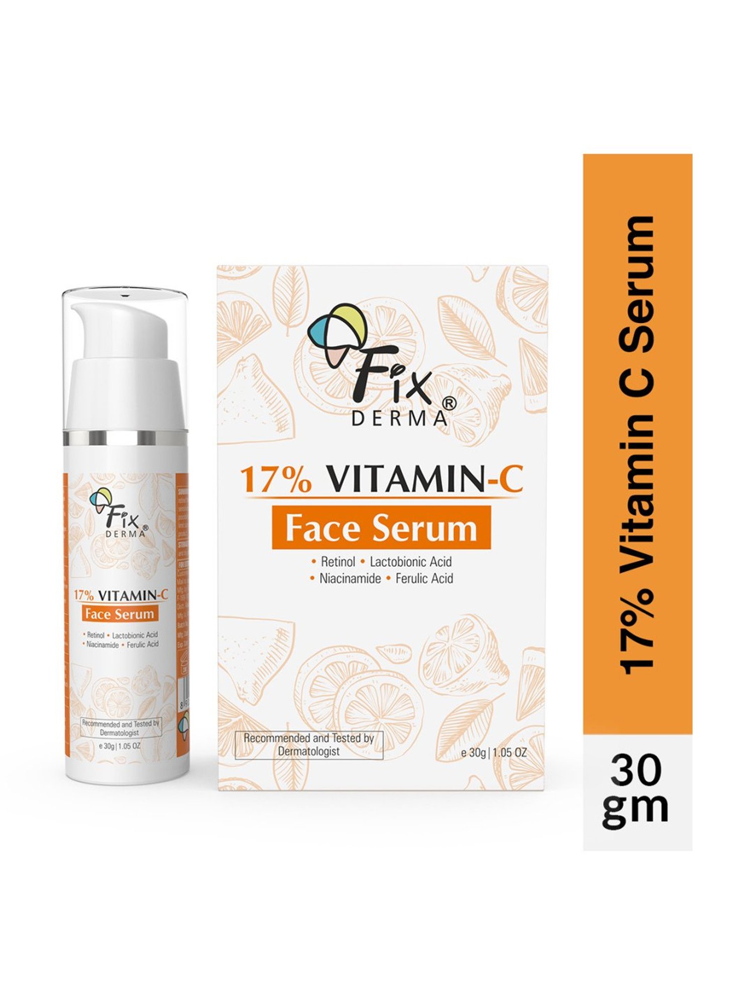 Fixderma 17% Vitamin-C Face Serum for Men & Women - 30 gm