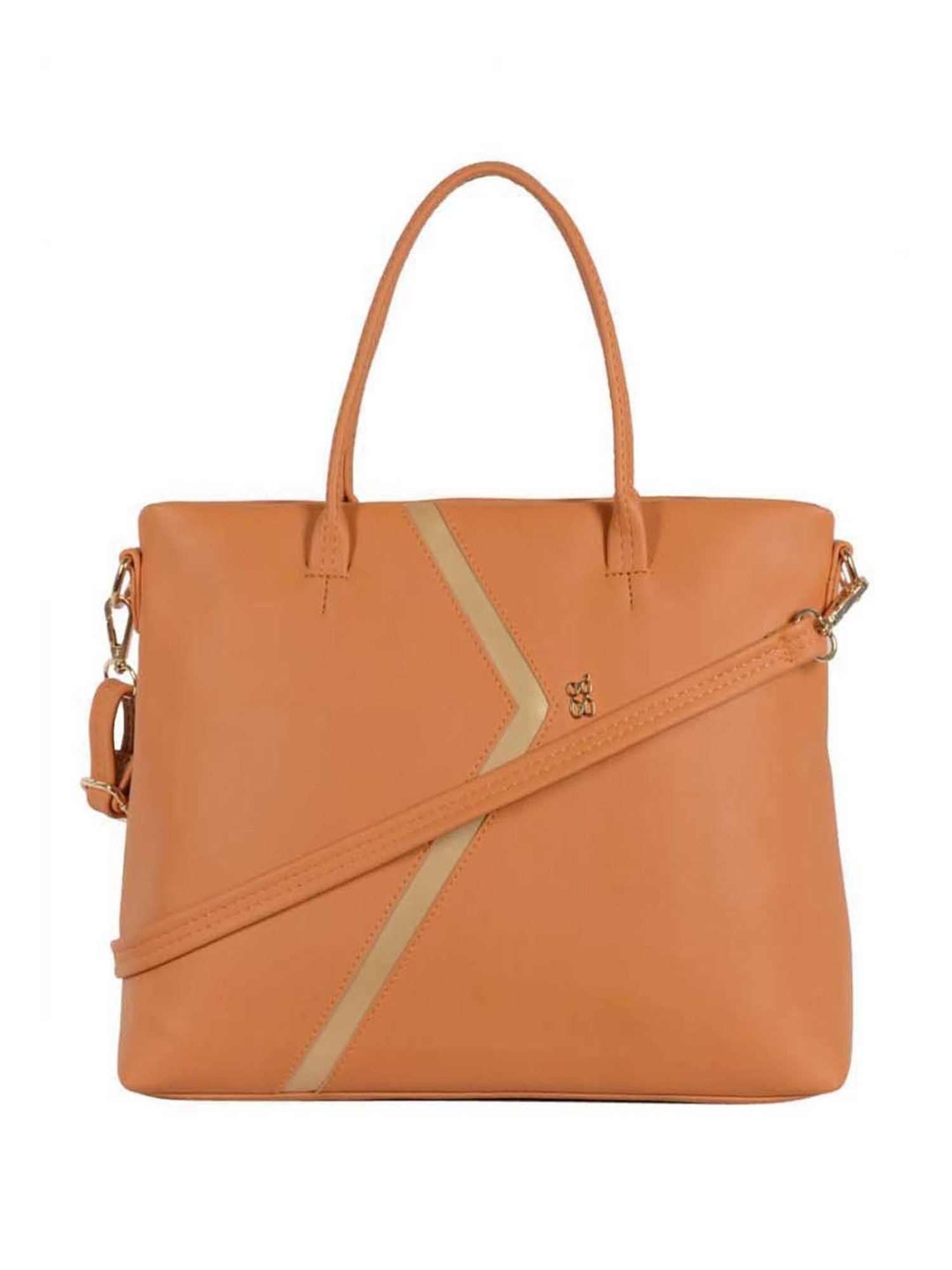 Baggit Orange Solid Medium Tote Handbag