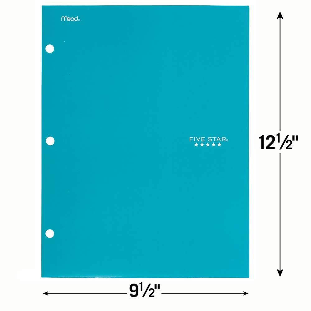 Five Star 4 Pocket Folder, 2 Pocket Folder plus 2 additional Pockets, Teal (72087)