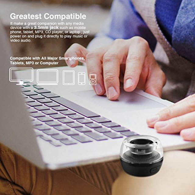 CestMall F10 Portable Compact Mini Speaker, Four Times of the Normal Volume, 3.5MM Audio Input, for iPhone Android Tablet Nevigation PSP MP3 MP4 Black