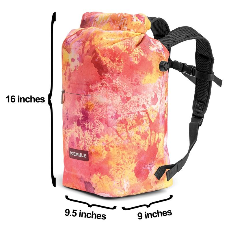 IceMule 1008-DT Jaunt Large Collapsible Portable Soft Sided Roll Top 15 Liter 12 Can Lightweight Insulated Waterproof Leak Proof Backpack Cooler Bag