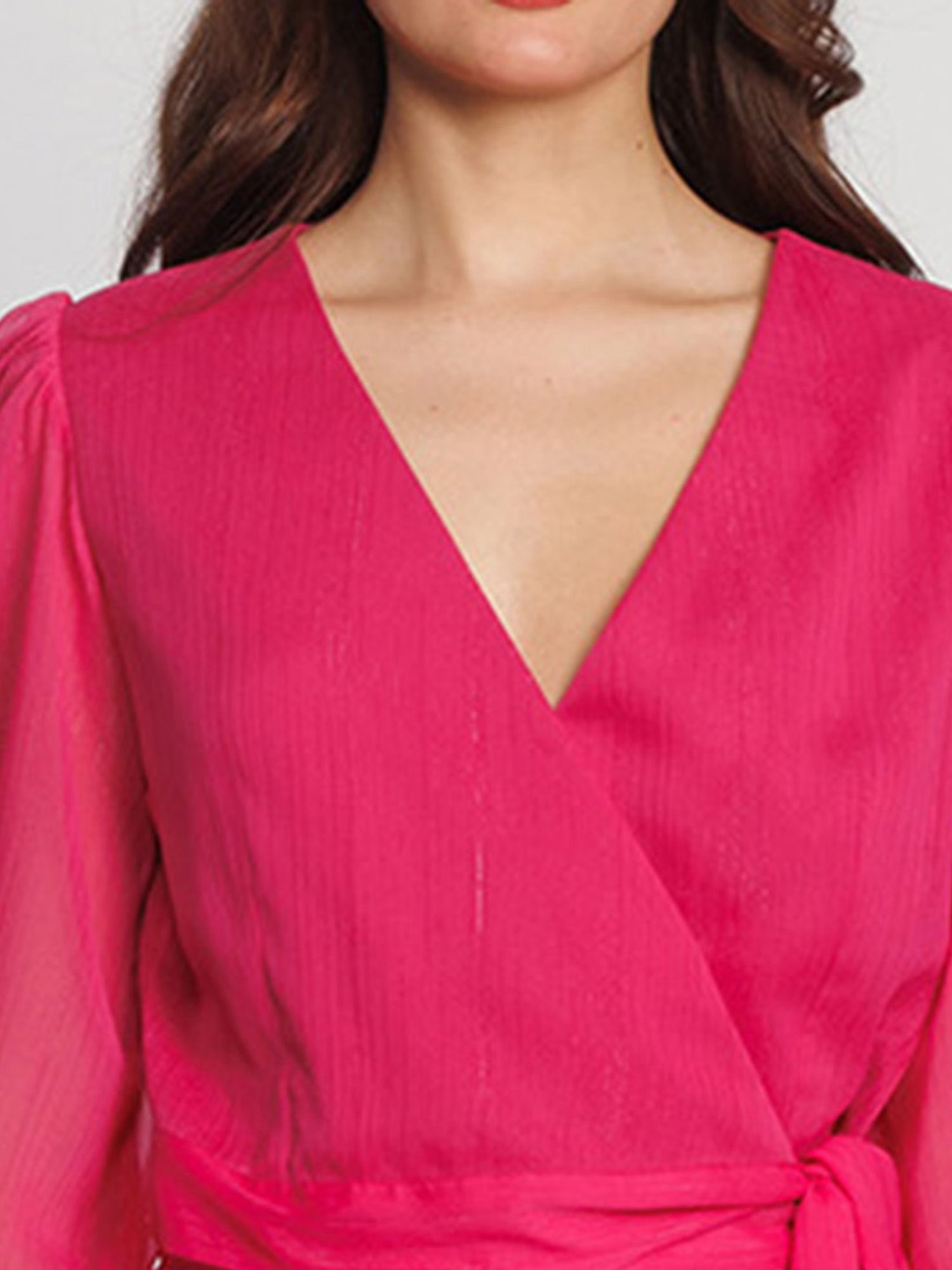 Zink London Pink Regular Fit Crop Top