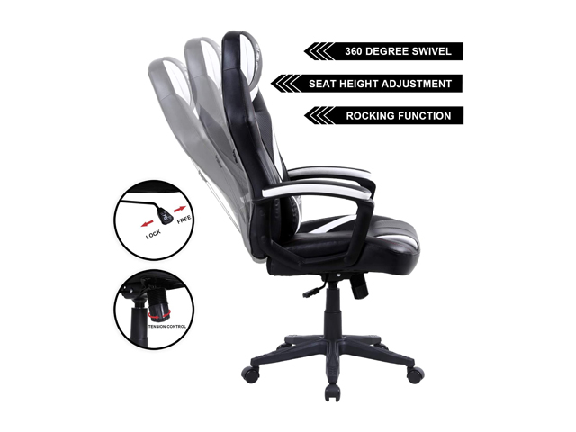 Vonesse Green Gaming Chair, Gaming Desk Chair for Teens, Computer Chair with Massage, High Back Home Office Desk Chairs, Big and Tall Gamer Chair, Computer Desk Chair, Game Chair for Kids (Green)