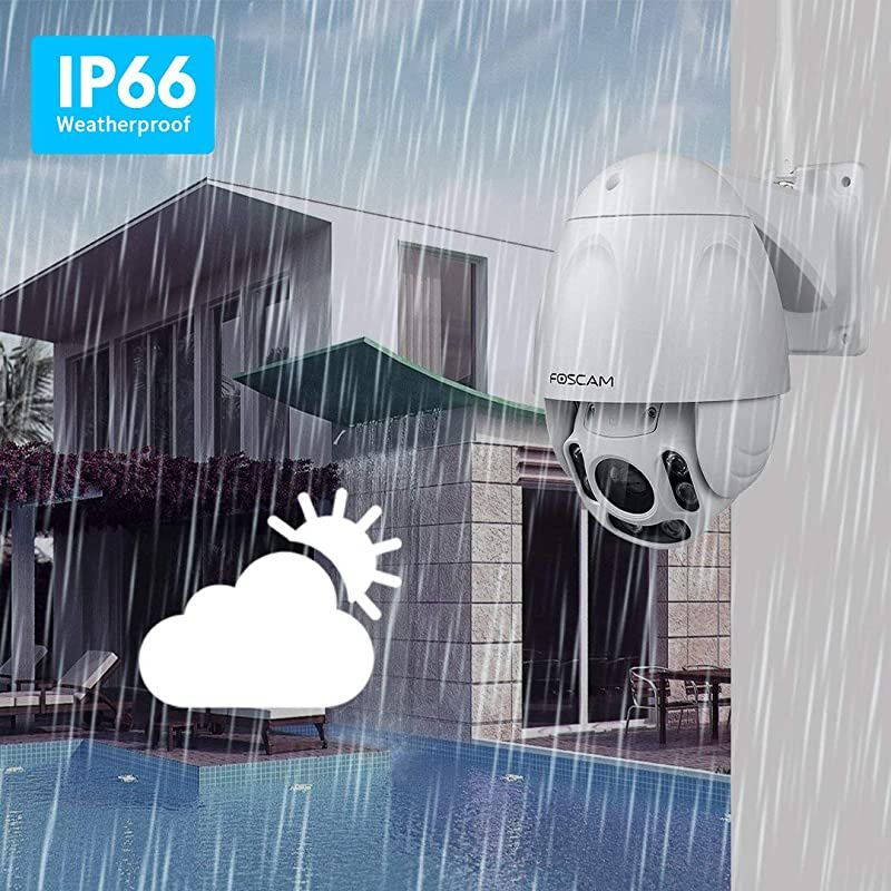 Outdoor PTZ (4x Optical Zoom) HD 1080P WiFi Security Camera - Pan Tilt Wireless IP Camera with Night Vision up to 196ft, IP66 Weatherproof Shell, WDR, Motion Alerts, and More (FI9928P),White