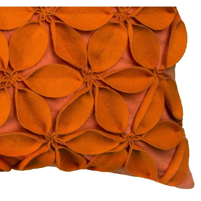 18"x18" Leaves Square Throw Pillow Orange - Rizzy Home