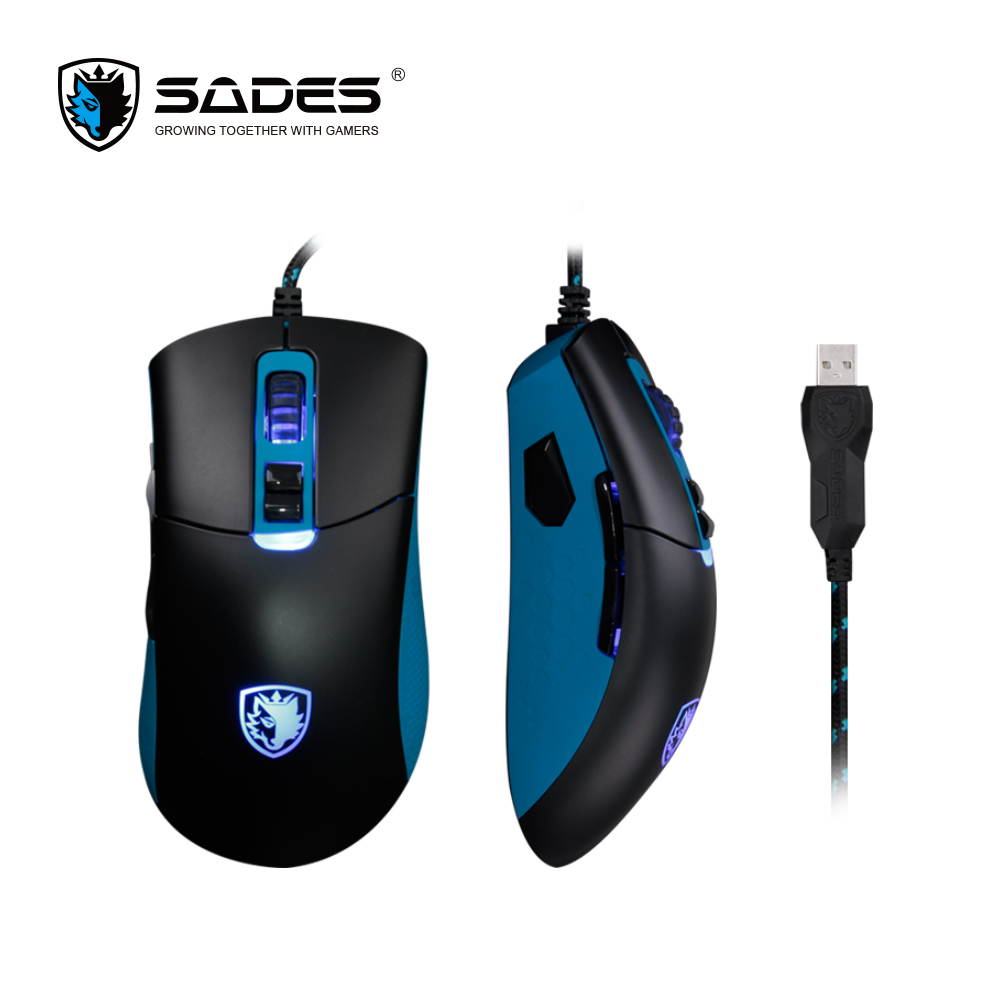 SADES GUNBLADE Gaming Mouse Wired 4-Level DPI 3000DPI 8 Buttons Opto-electronic