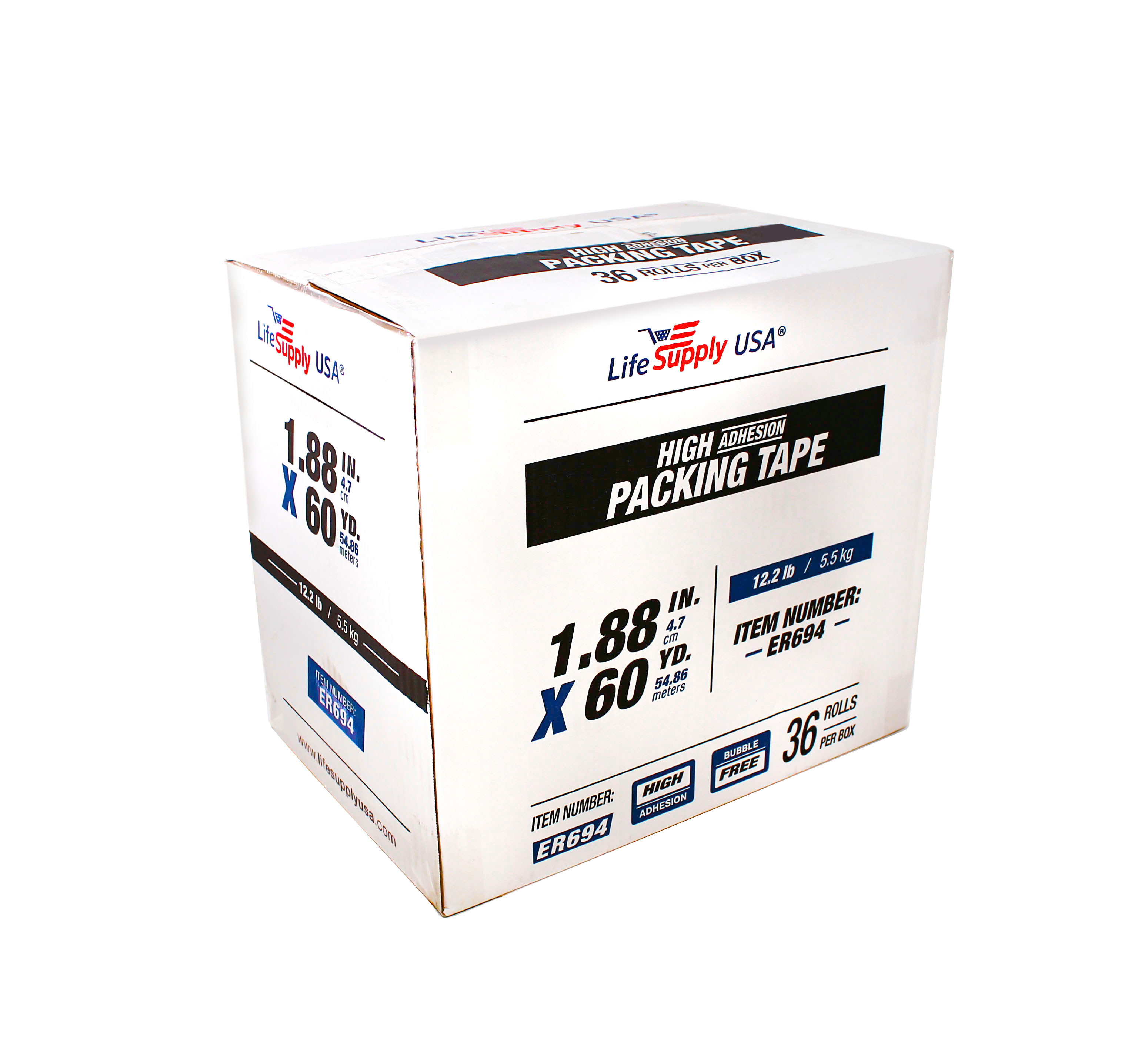 216 Rolls Heavy Duty Packing Tape Shipping Moving Storage Transparent Bubble Free Adhesive Box Carton Packaging Seal 1.88" x 60 Yards 2.0 mil