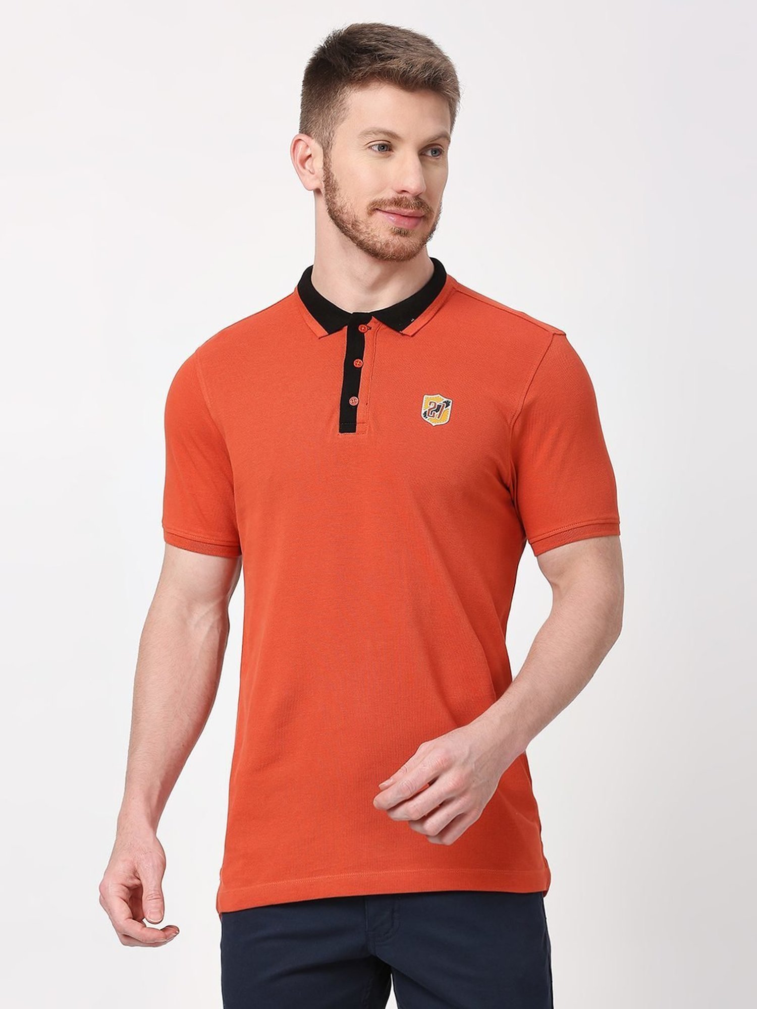 Being Human Brown Regular Fit Polo T-Shirt