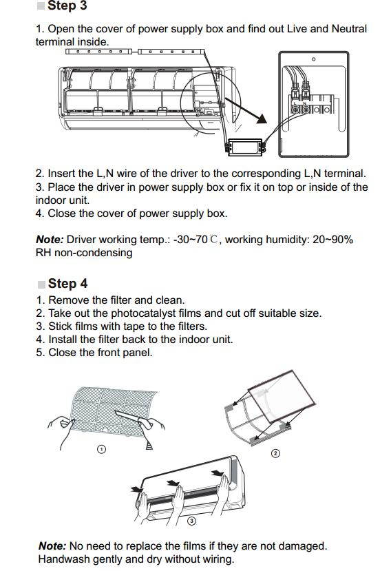 ATIMELY UVA+UVC LED for 3-hp Split Air Conditioner, Offices Air Disinfection Machine Air Purifier Disinfector Home Air sterilization filters for Bedroom and Restroom