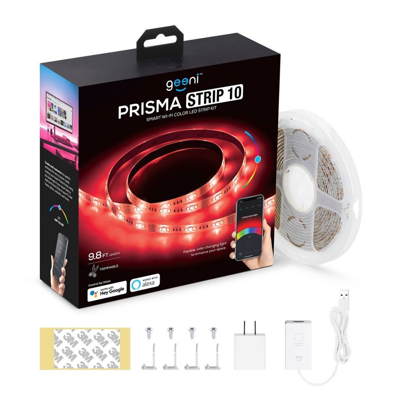 9.8' Prisma Strip 10 Smart Wi-Fi Color LED Strip Kit - Geeni