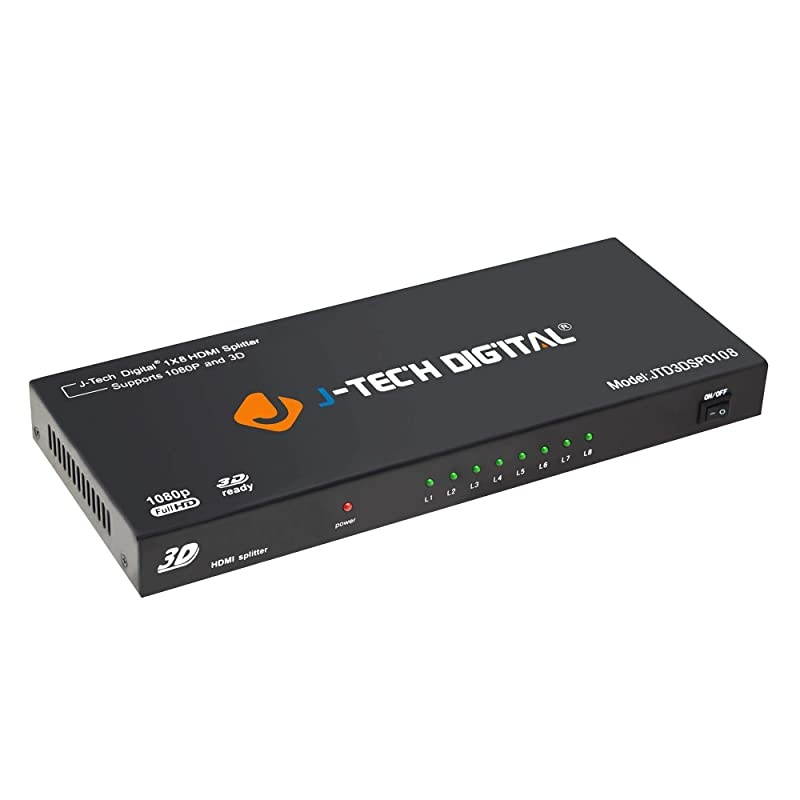JTD3DSP0108 8Port HDMI v13 1Input 8Output 1x8 1080P HDMI Splitter