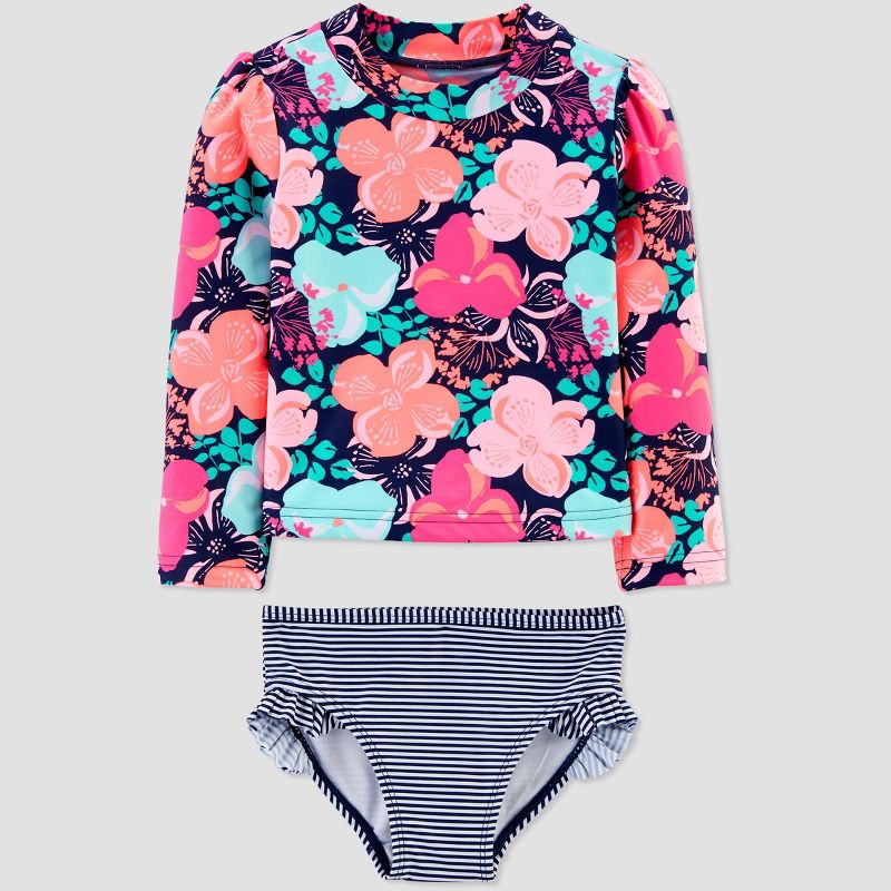 Baby Girls' Floral Swim Rash Guard Set - Just One You® made by carter's Pink 3M
