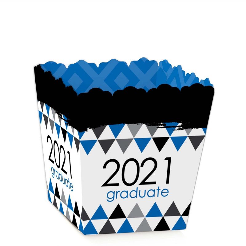 Big Dot of Happiness Blue Grad - Best is Yet to Come - Party Mini Favor Boxes - Royal Blue 2021 Graduation Party Treat Candy Boxes - Set of 12