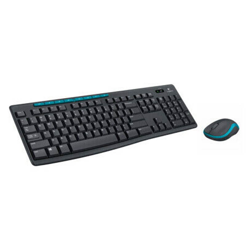 Logitech Wireless Combo MK275 8 Function Keys USB 2.0 RF Wireless Keyboard & Mouse - Black&Blue