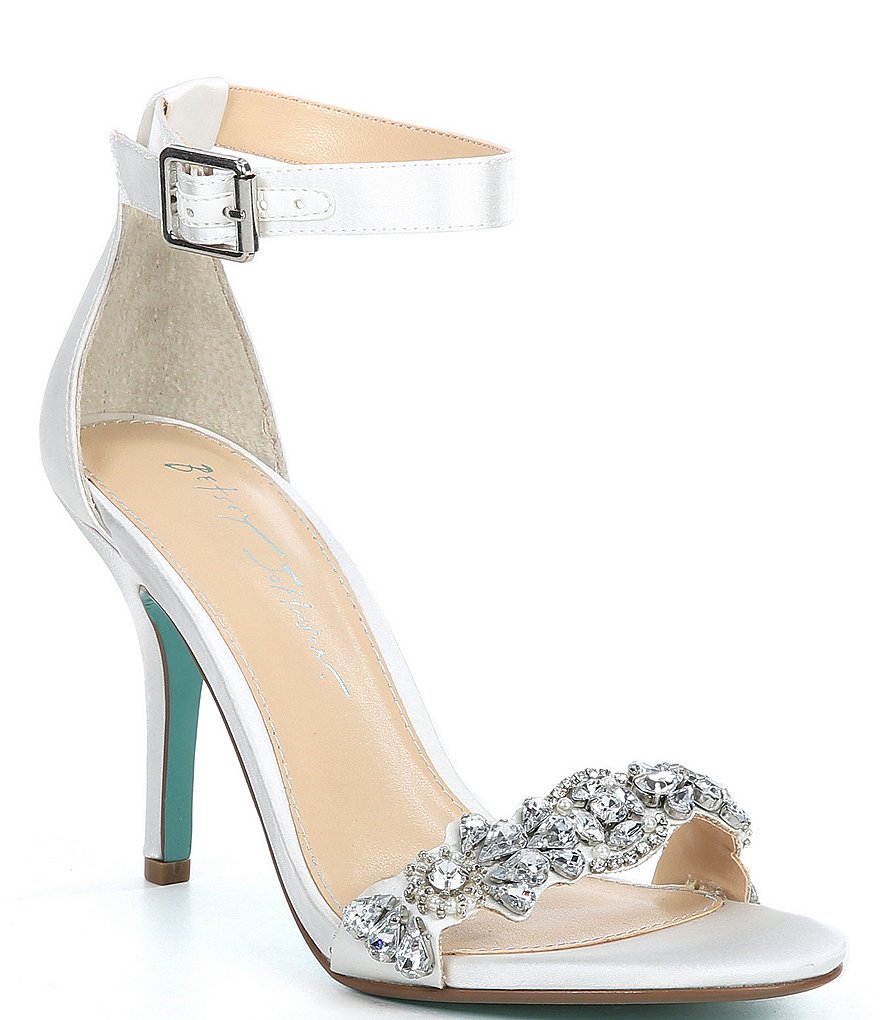 Blue by Betsey Johnson Erin Rhinestone Embellished Ankle Strap Dress Sandals