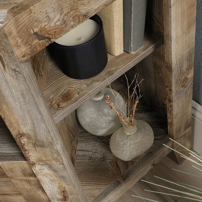 Granite Trace Corner Entertainment Credenza Rustic Cedar - Sauder