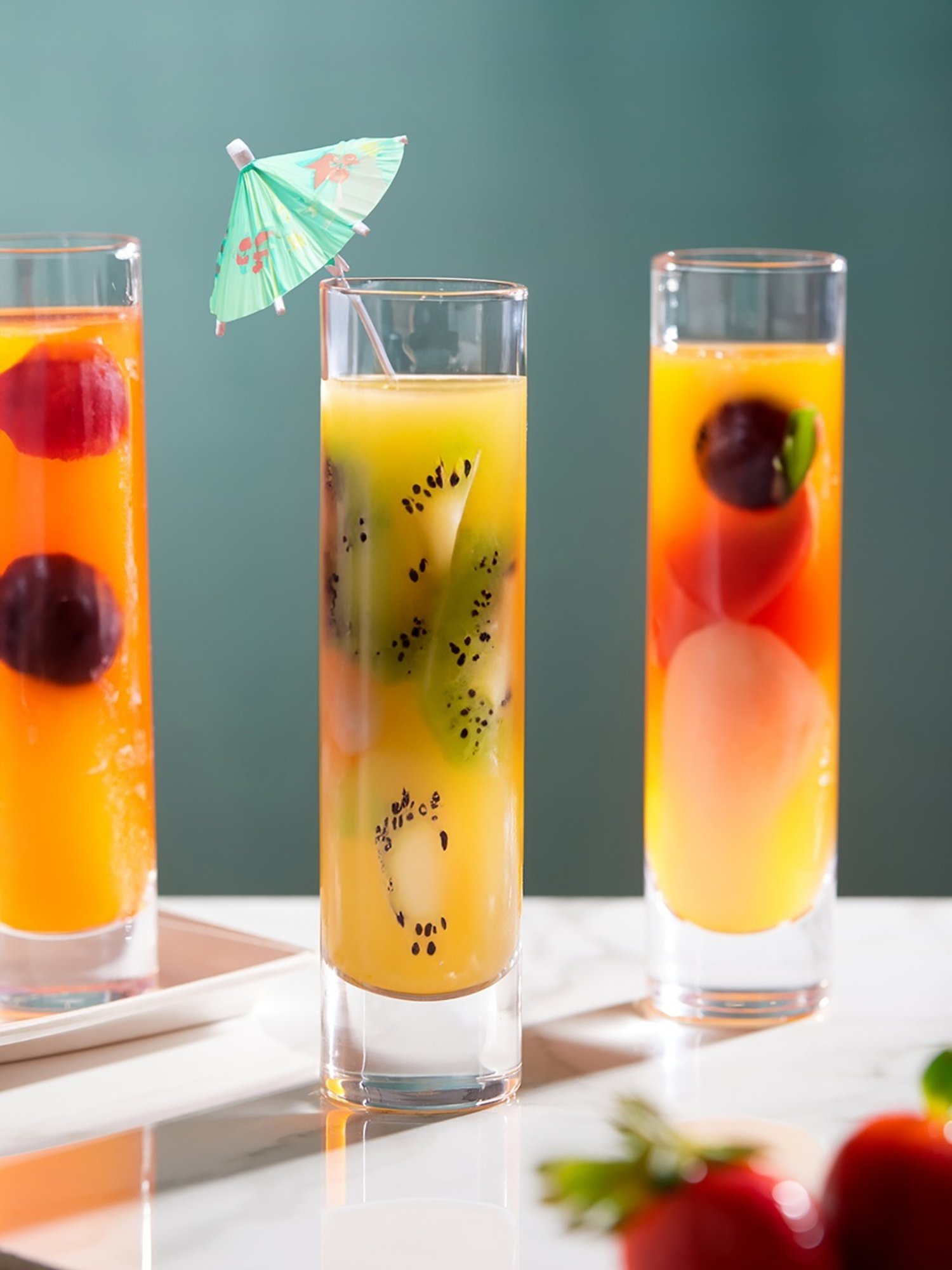 Trovea's Windsor Slim Transparent Glass Highball Glass - Set of 6