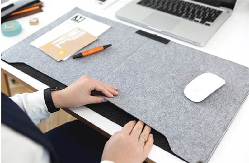 Jansicotek Professional Felt Mouse Pad 2 Layers XL Size 600x300MM Office Desk Mat Fashion Durable Computer Desk Mat Modern Table Felt with Pen Holder for Home Office Use