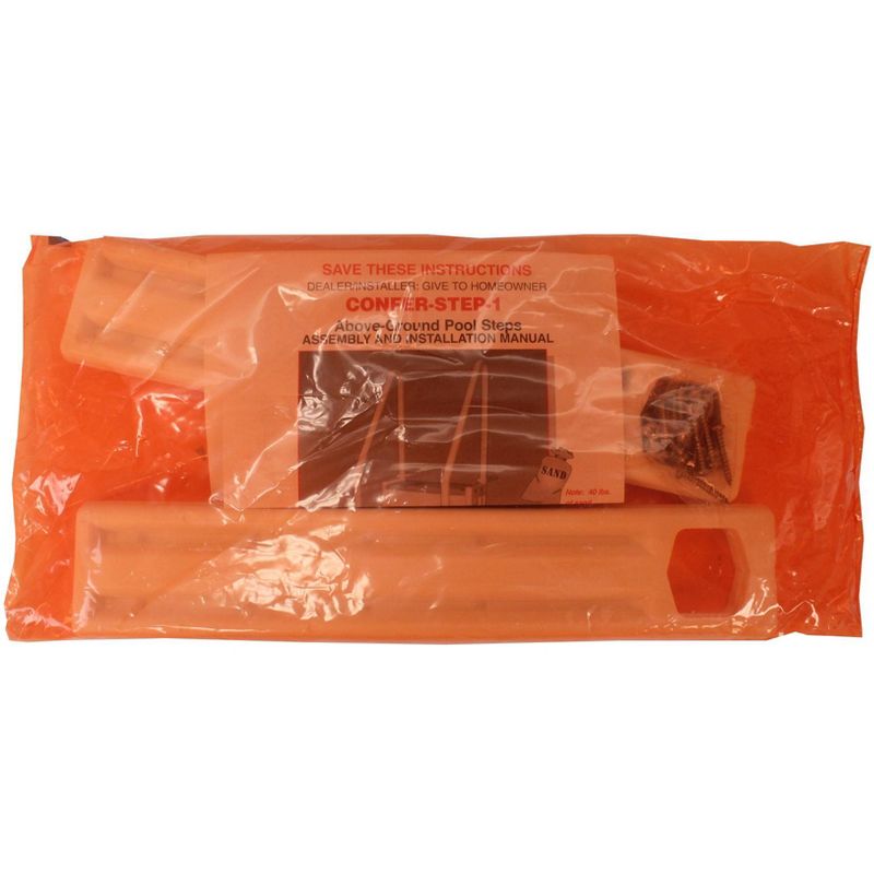 Confer STEP-1 Above Ground Swimming Pool Ladder & Swimline 9x36" Ladder Mat