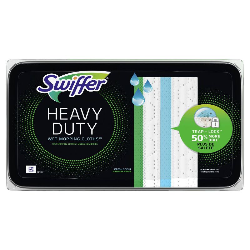 Swiffer Sweeper Heavy Duty Multi-Surface Wet Cloth Refills for Floor Mopping and Cleaning Fresh scent - 20ct