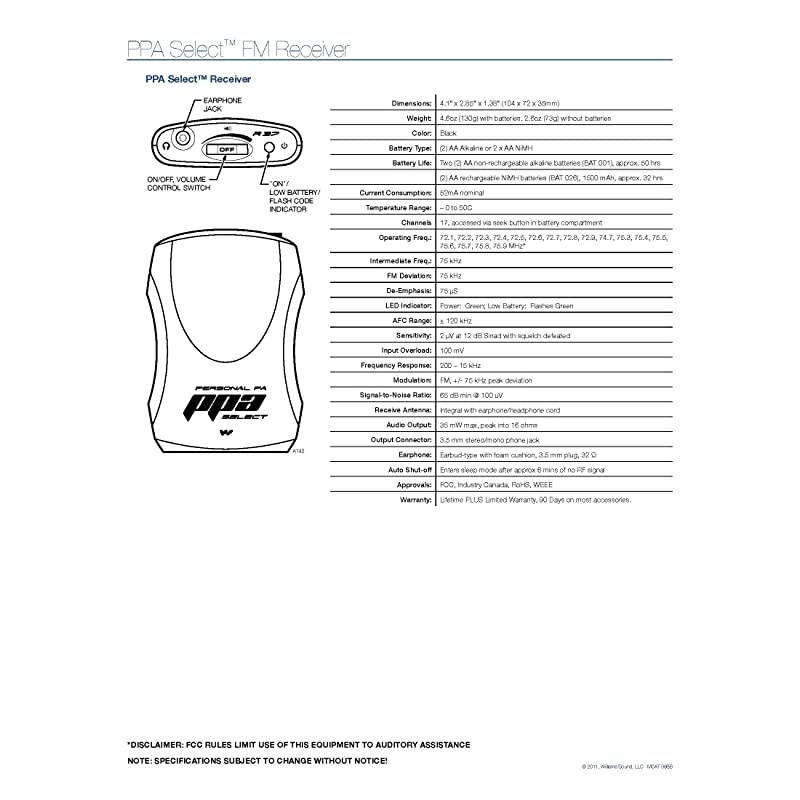 PPA R37 PPA Select FM Receiver, Black Fits PPA T46, PPA T45, PPA T45NET and PPA T27 transmitters, Seek-Button Access to All 17 wideband Frequencies in The 72-76 MHz Bandwidth