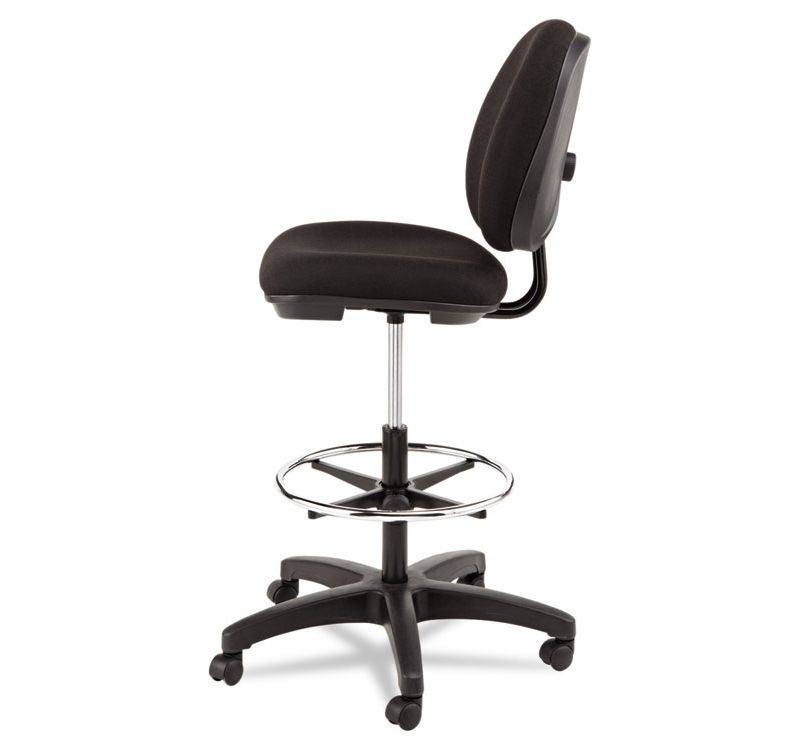 Alera Interval Series Swivel Task Stool, 100% Acrylic, Black IN4611