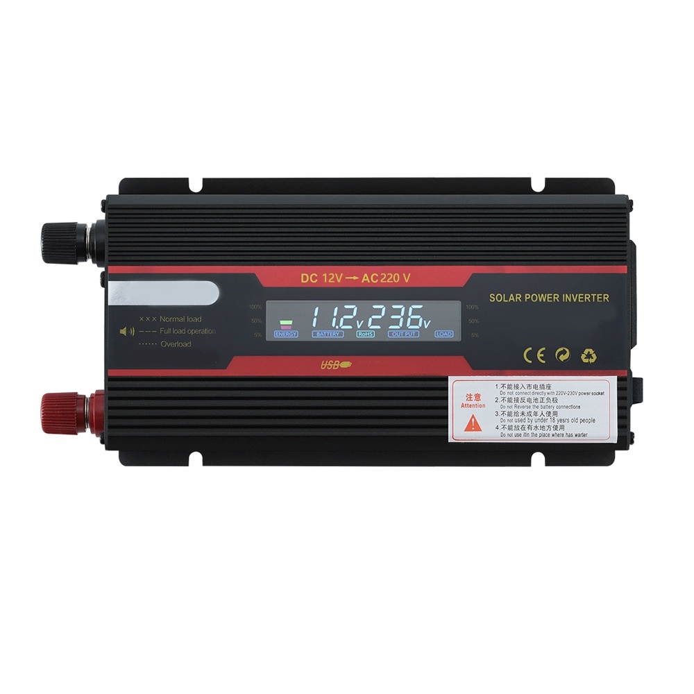 Intelligent Solar Power Car Inverter Modified Sinewave Converter with LCD Display