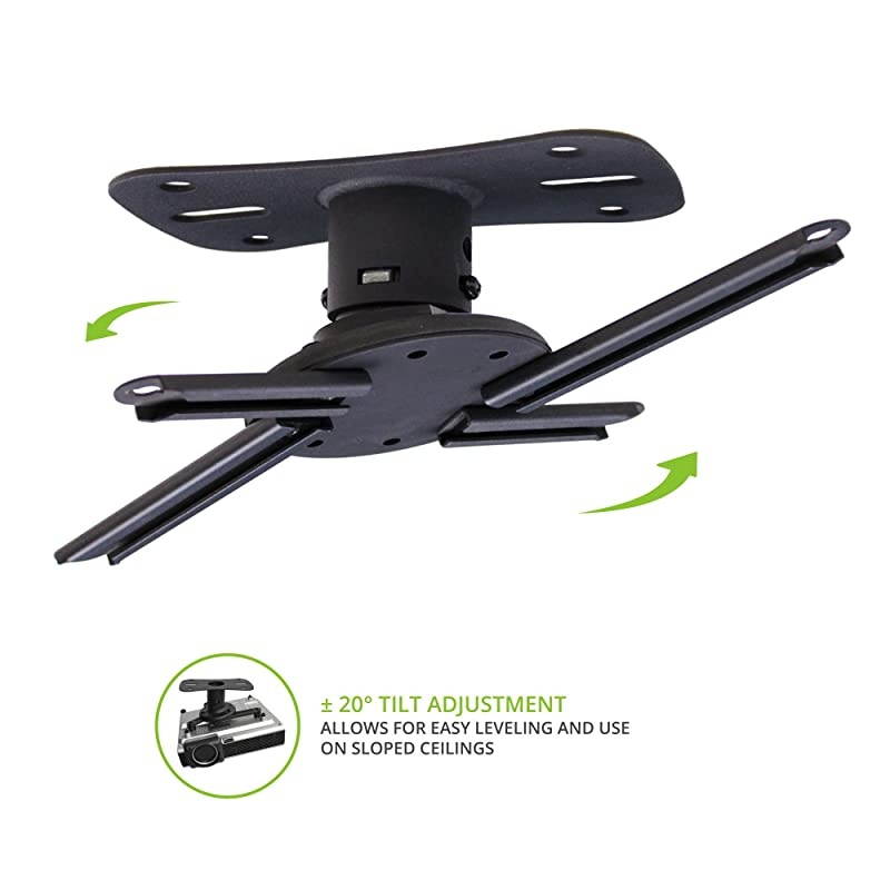 P101 Universal Projector Ceiling Mount Solid Steel Construction Easy to Install Black