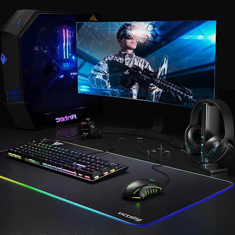 Gaming Mouse Wired 7200 DPI Programmable Breathing Light Ergonomic Game USB Computer Mice RGB Gamer Desktop Laptop PC Gaming Mouse 7 Buttons for Windows 7810XP Vista Linux Black