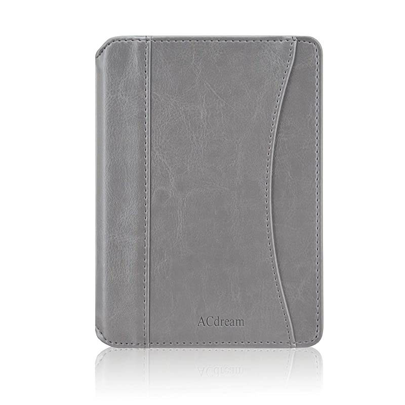 Case Fits All-New Kindle 10th Generation 2019 and 8th Gen 2016 ONLY (NOT FIT Kindle Paperwhite/Kindle Oasis), Folio Smart Leather Cover with Auto Wake Sleep & Front Pocket, Grey