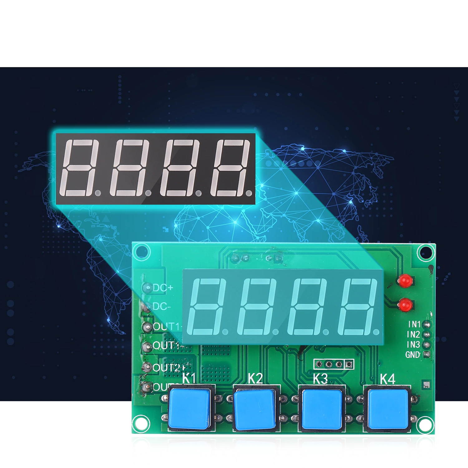 7-27V 2-Channel Time Relay Module Digital Cycle Delay Switch Control with 0.01s-999min Timing Range for Smart Home Industrial