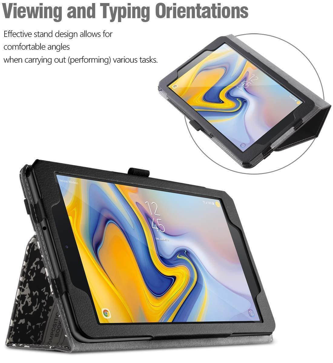 For Galaxy Tab A 8.0" 2018 Case Synthetic Leather Stand Cover Composition Book