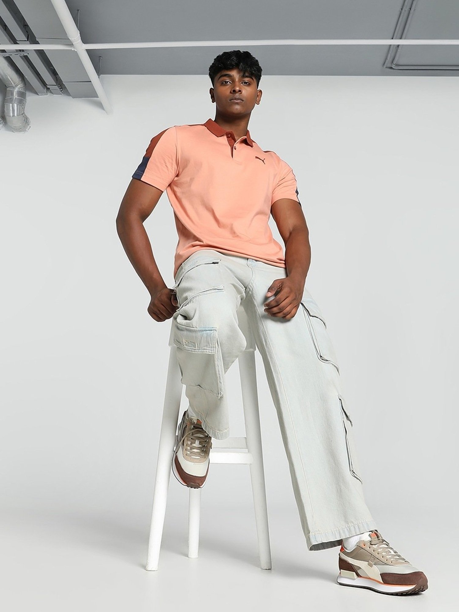 Puma Pink Cotton Regular Fit Polo T-Shirt