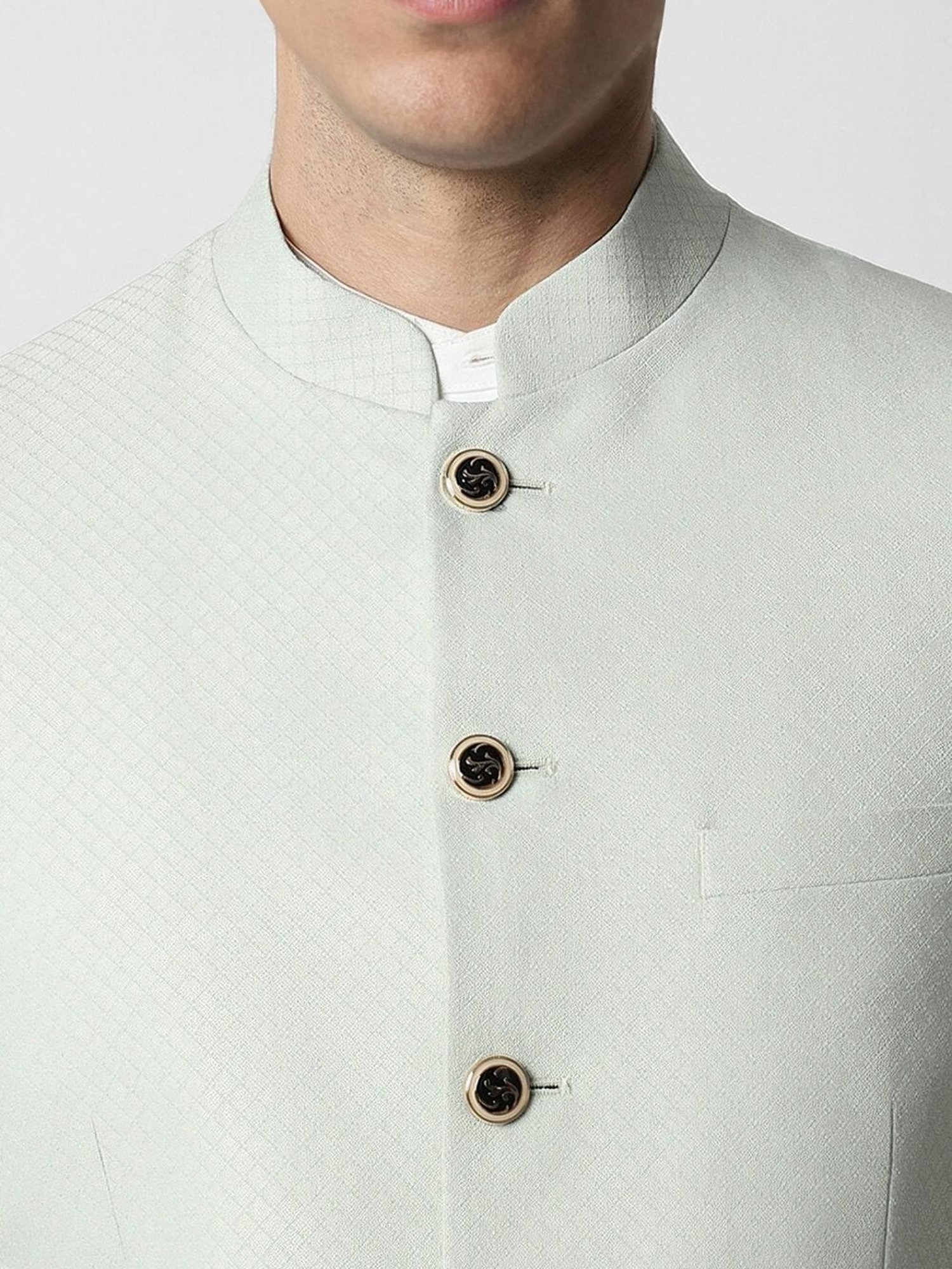 Hangup Cream Regular Fit Ethnic Blazer