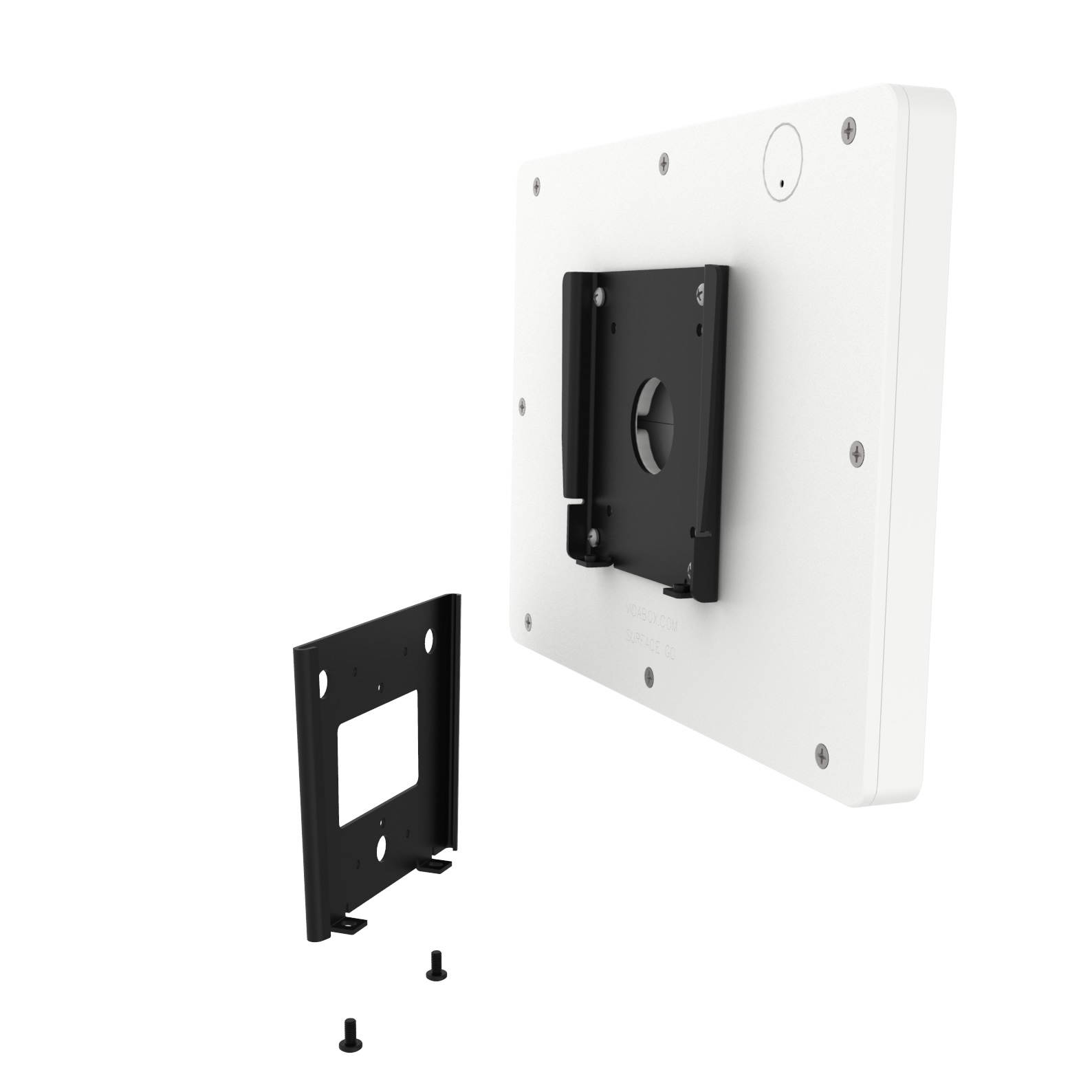 VidaMount White Enclosure and Fixed Permanent Glass Mount [Bundle] compatible with Surface Go & Go 2